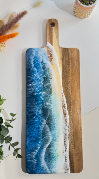 Cheese board, Charcuterie board, Ocean art, Ocean board, serving tray , cutting board, engagement gift, kitchen decor