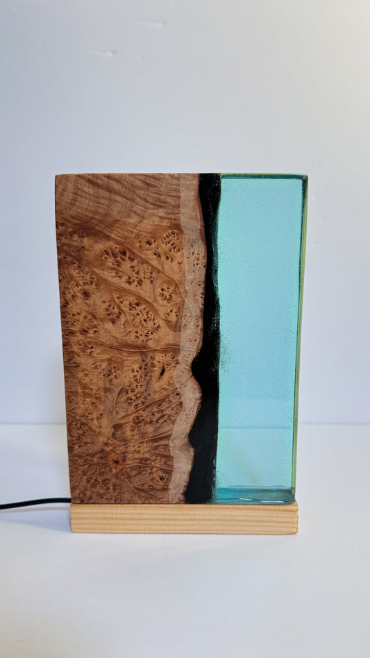 Maple Burl  Resin Art, Ocean Lamp, Epoxy Lamp, wood Lamp, Resin Art Decor