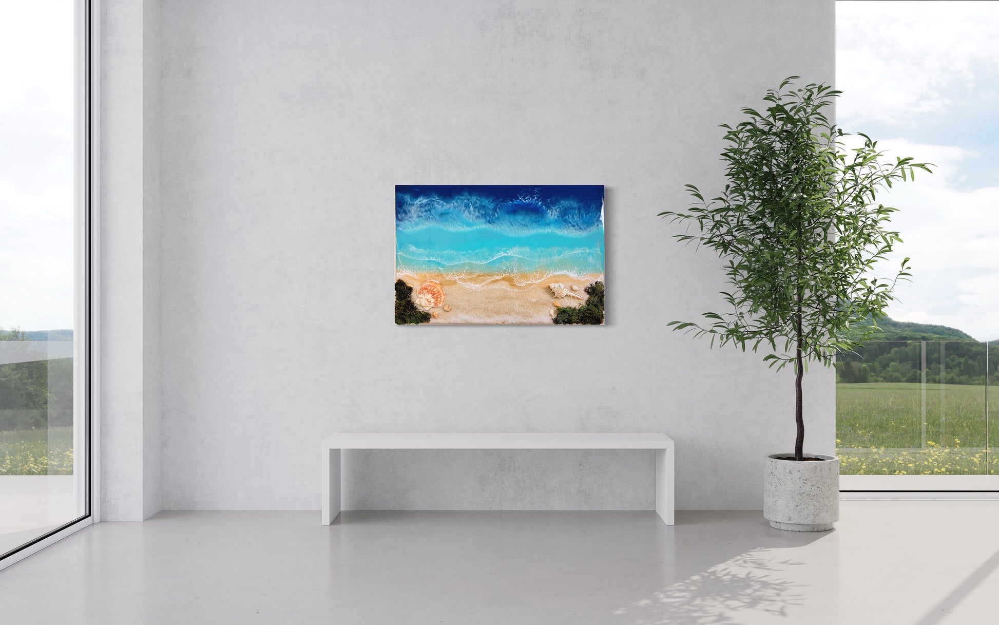 Ocean Wall art, wall art, Sea wall art,artwork beach art for wall, ocean waves wall art,Resin Beach Art, beach resin art, Beach Art decor