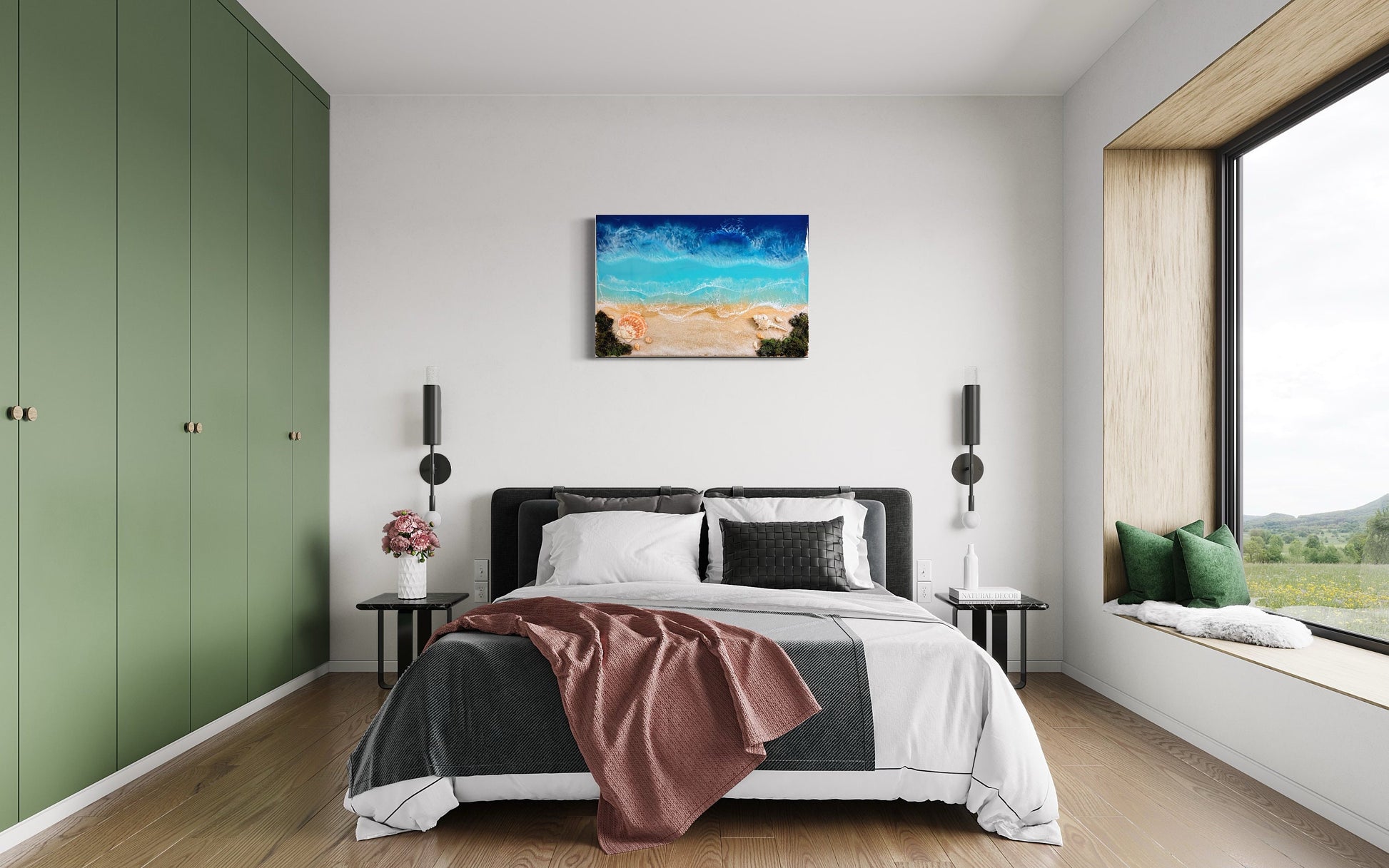 Ocean Wall art, wall art, Sea wall art,artwork beach art for wall, ocean waves wall art,Resin Beach Art, beach resin art, Beach Art decor