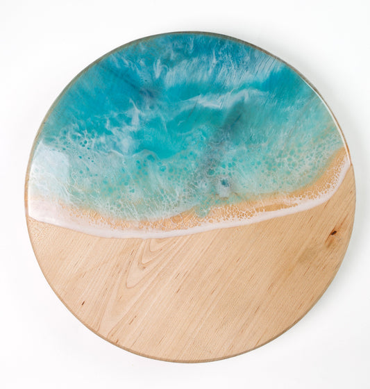 Resin epoxy Lazy susan, Epoxy cheeseboard, Board,Charcuterie Board, sea life, round board, Christmas gift, serving board, ocean board