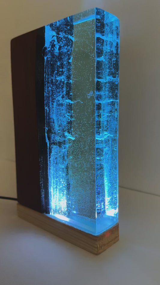 Walnut Resin Lamp, Home decor Lamp, Ocean Lamp, Epoxy Lamp, Resin Wood Lamp, Home Decor