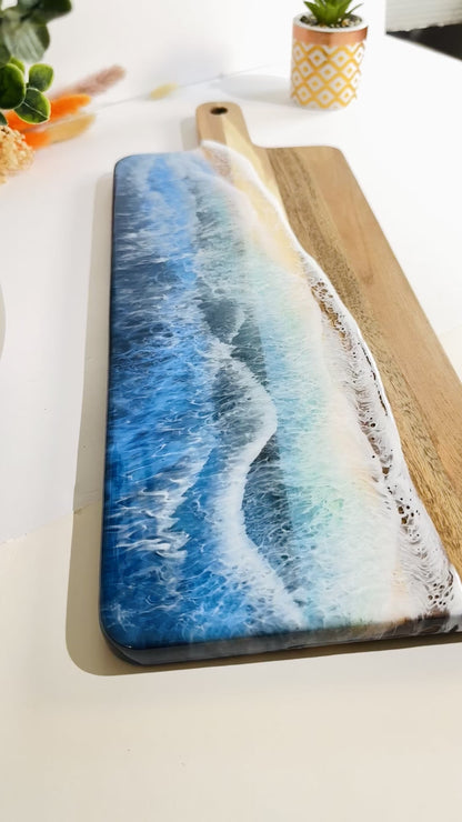 Cheese board, Charcuterie board, Ocean art, Ocean board, serving tray , cutting board, engagement gift, kitchen decor